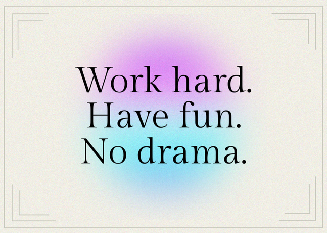 Bright Inspirational Phrase About Work And Fun Postcard 5x7in – шаблон для дизайну
