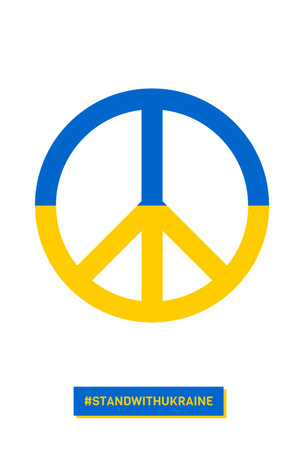 Peace Sign with Ukrainian Flag Colors Pinterest Šablona návrhu