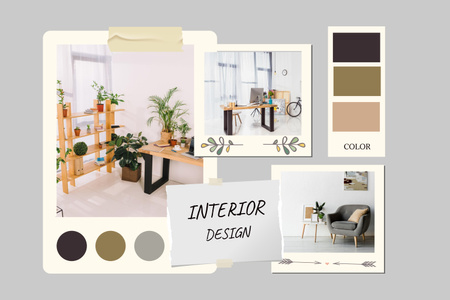 Cozy Home Design Photo Collage Mood Board Design Template