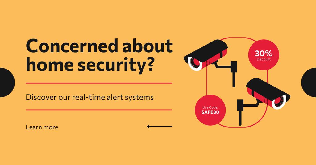 Platilla de diseño Secure Your Home with Surveillance Cameras Facebook AD