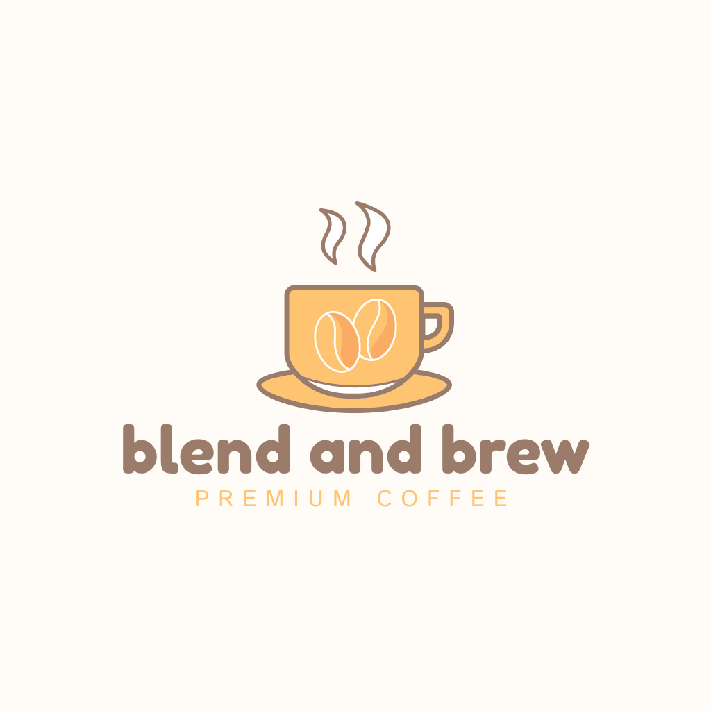 Cafe Ad with Cup of Coffee Logo – шаблон для дизайна