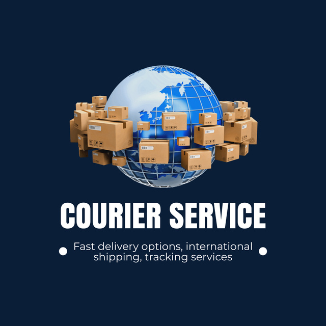 Ontwerpsjabloon van Animated Logo van Reliable Worldwide Couriers