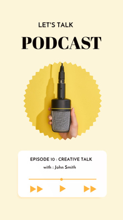 Ontwerpsjabloon van Instagram Story van Podcast Announcement with Microphone