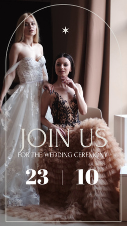 Plantilla de diseño de Anuncio de ceremonia de boda con vestidos de lujo TikTok Video 