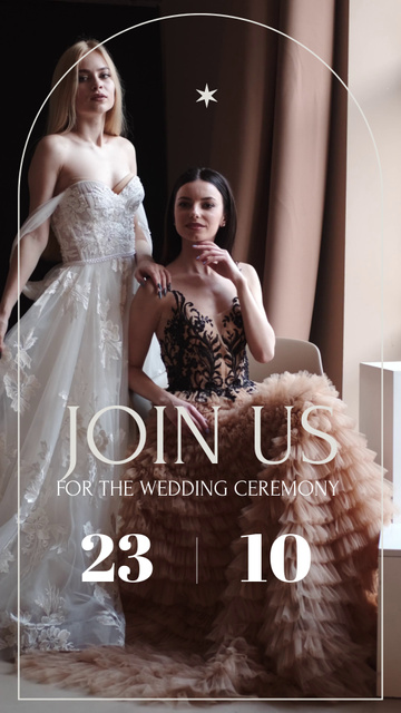 Wedding Ceremony Announcement With Luxury Dresses TikTok Video Design Template
