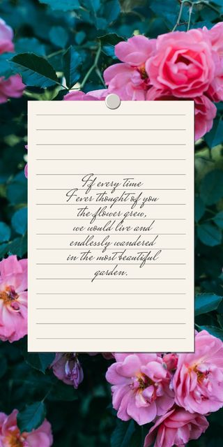 Love Quote with floral Garden Graphic Design Template
