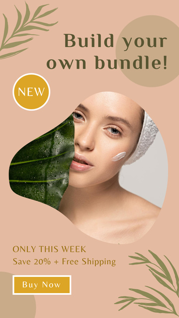 Free Shipping Skincare Cosmetic Products Instagram Story Tasarım Şablonu
