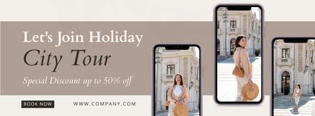 Holiday City Tour Discount Facebook cover Design Template