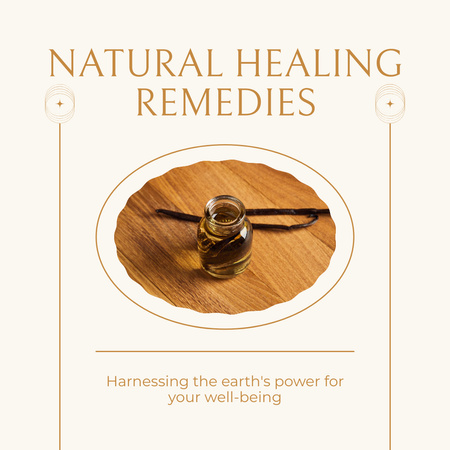 Natural Healing Remedies For Wellbeing Instagram AD Design Template