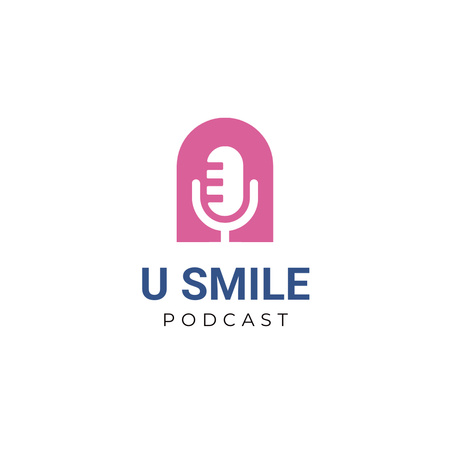 Design do logotipo do podcast U Smile Logo Modelo de Design