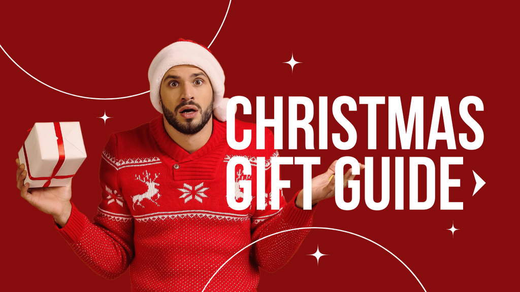 Helpful Christmas Gift Guide In Red Youtube Thumbnail Design Template