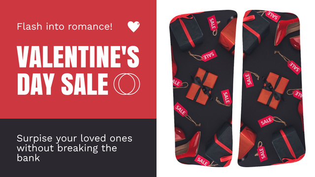 Valentine's Day Sale of Gifts on Affordable Price FB event cover Πρότυπο σχεδίασης