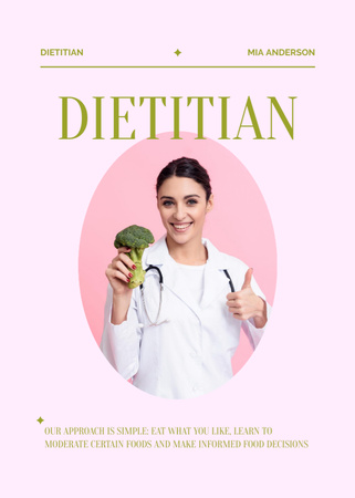 Platilla de diseño Dietitian Services Offer on Pink Flayer