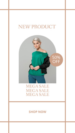 Female Fashion Clothes Sale with Ad of New Product Instagram Story Design Template