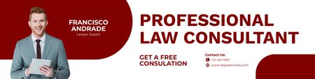 Platilla de diseño Services of Professional Law Consultant LinkedIn Cover