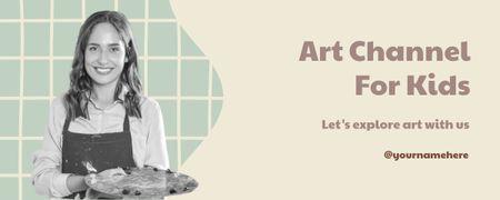 Ontwerpsjabloon van Twitch Profile Banner van Kunstkanaal voor kinderen