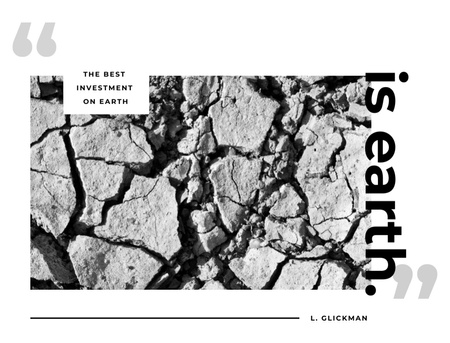 Kuru Topraktaki Çatlakların Arkaplanına İlişkin Doğa Koruma Alıntısı Postcard 4.2x5.5in Tasarım Şablonu