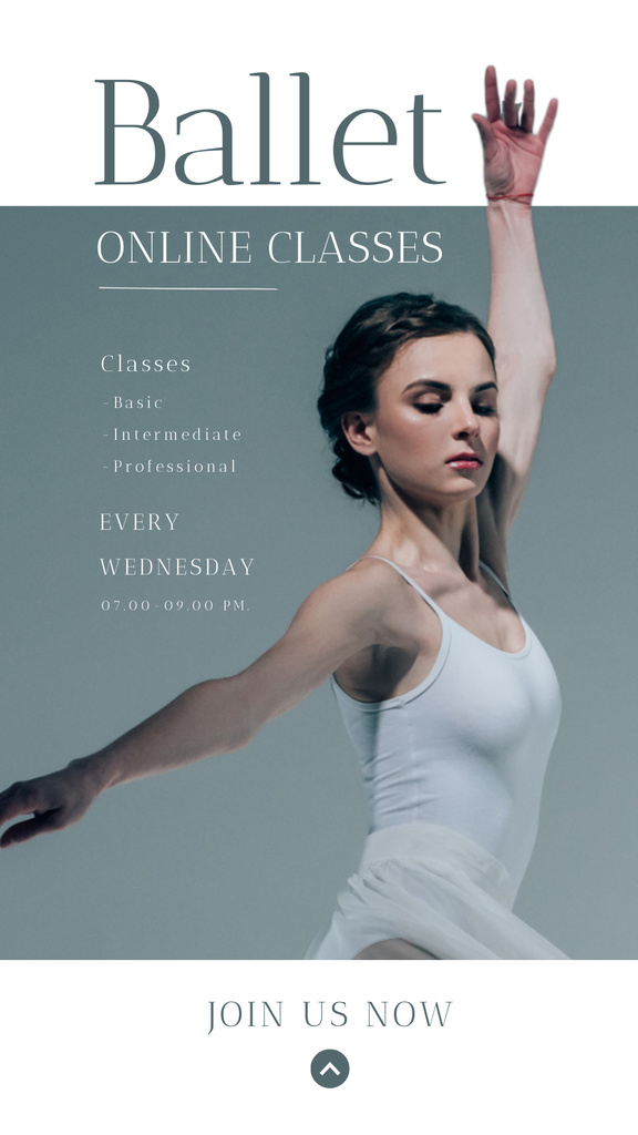 Ad of Ballet Online Classes Instagram Story Šablona návrhu