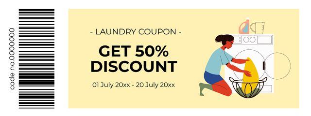 Offer Discounts on Laundry Service Coupon Šablona návrhu