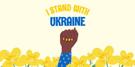 Modèle de visuel Black Woman standing with Ukraine - Image