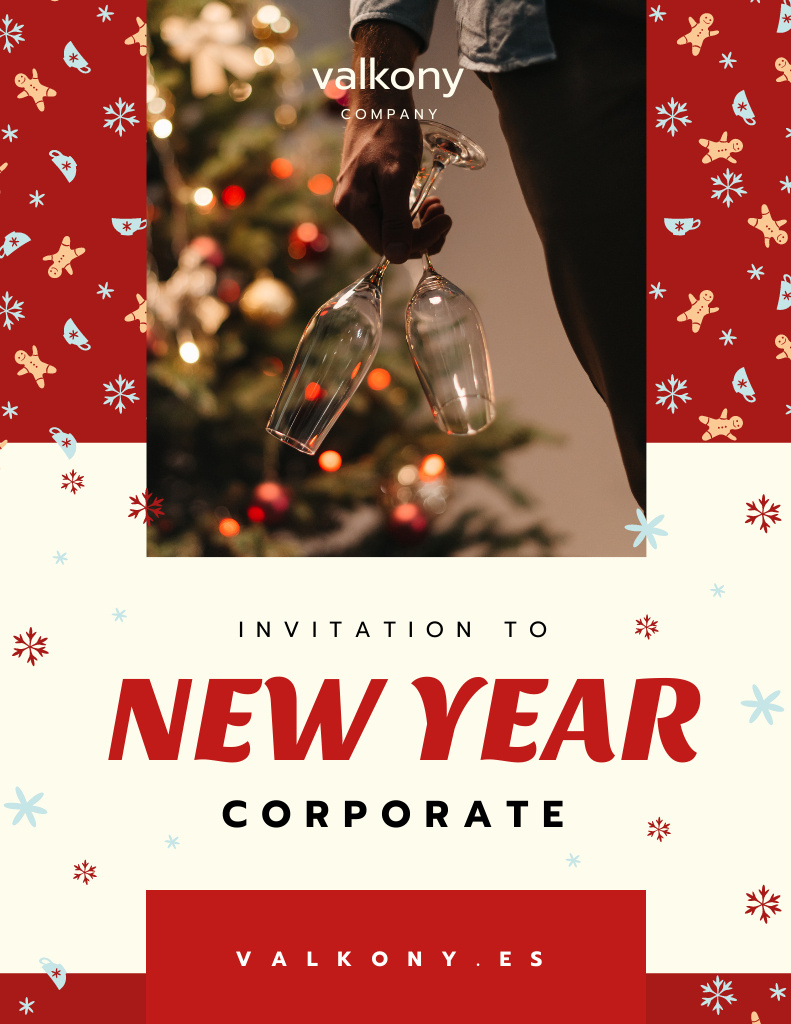Ontwerpsjabloon van Flyer 8.5x11in van Amazing New Year Corporate Party Announcement