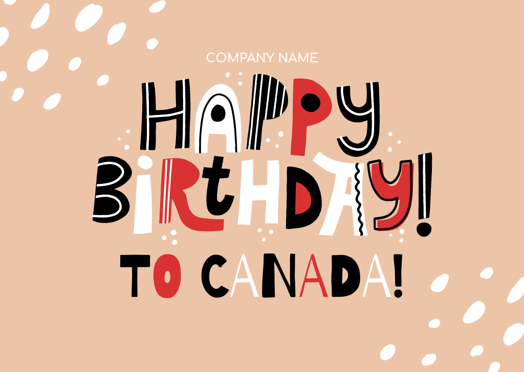 Happy Canada Day Greeting Card Šablona návrhu
