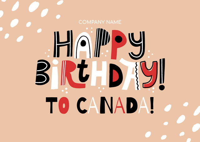 Happy Canada Day Greeting Card Design Template