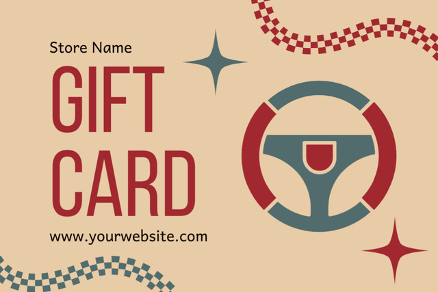 Colorful Steering Wheel And Driving School Gift Voucher Gift Certificate Design Template