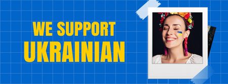 Plantilla de diseño de we support ukrainian army Facebook cover 