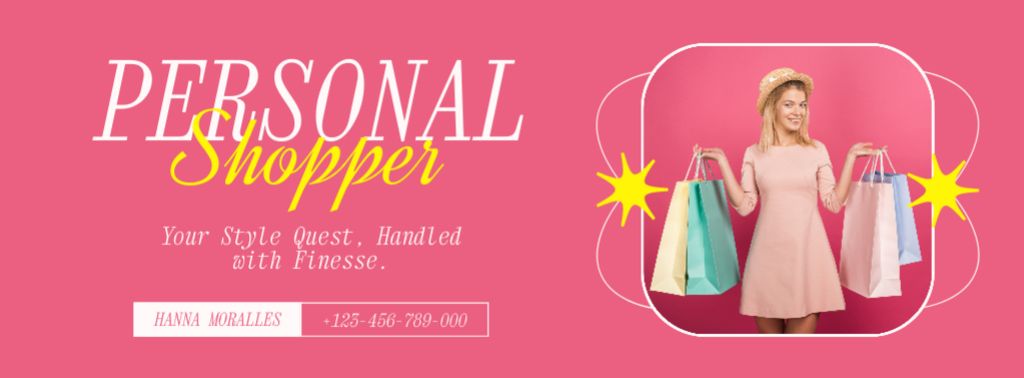 Plantilla de diseño de Personal Fashion Shopper and Adviser Facebook cover 