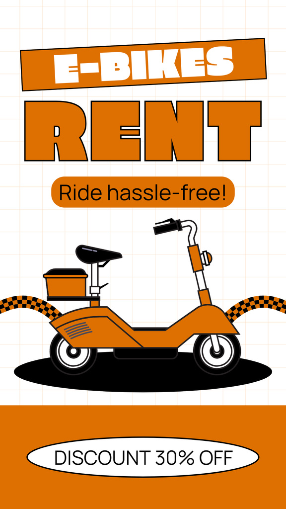 E-Bikes Rent Offer on Orange Instagram Story – шаблон для дизайна