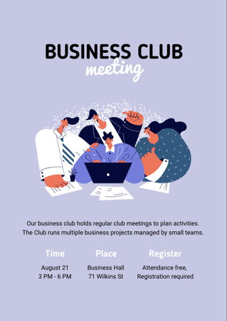 Business Club Meeting Announcement Flyer A6 Design Template