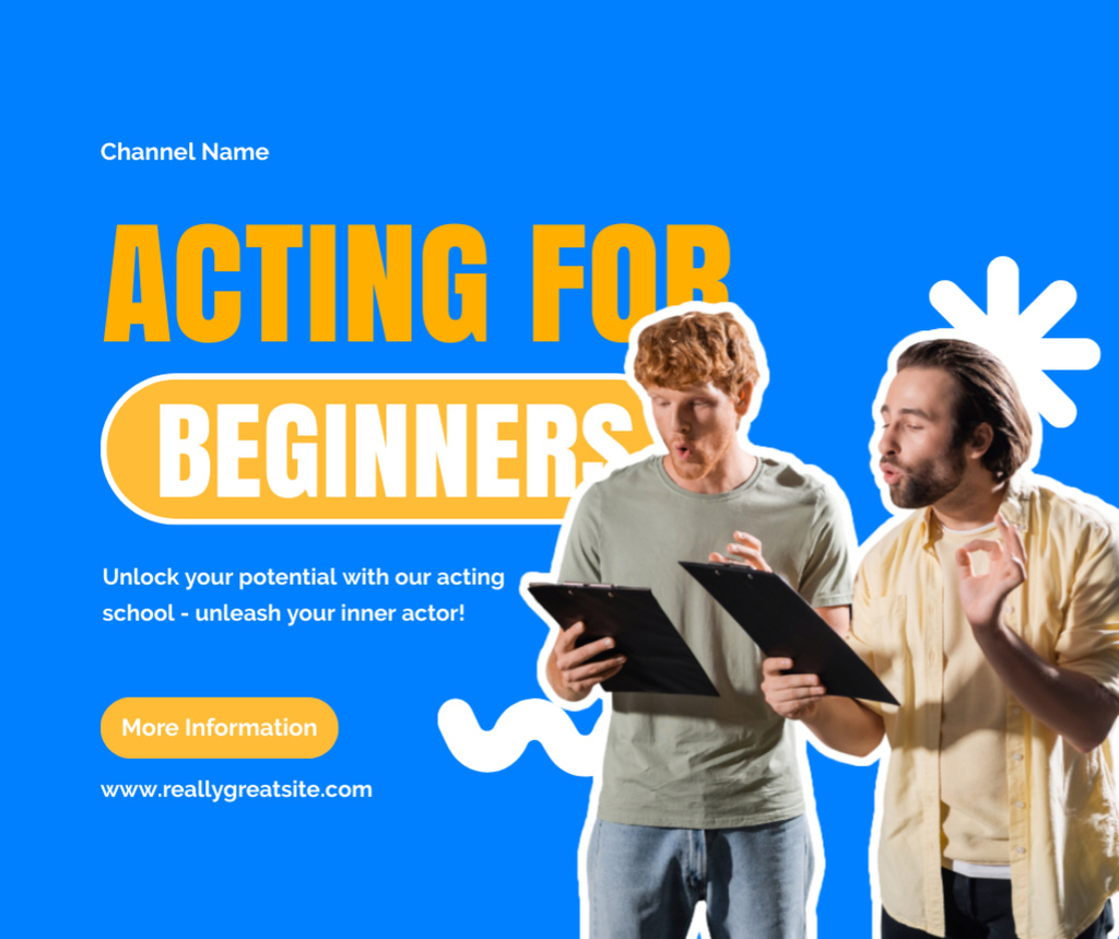 Acting Courses for Beginners Facebook tervezősablon