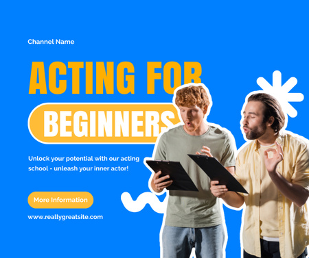 Acting Courses for Beginners Facebook Design Template