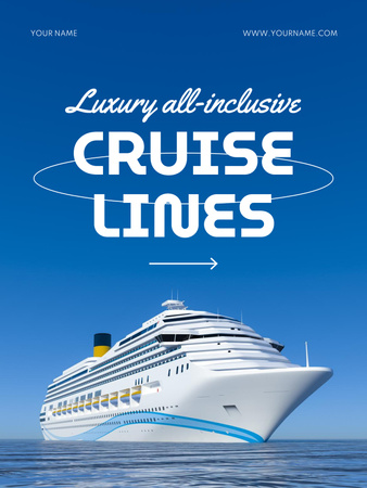 Cruise Trips Ad Poster US Tasarım Şablonu