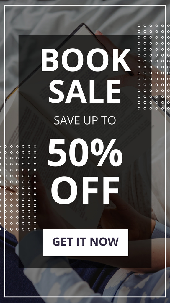 Book Sale 50 Off Instagram Story tervezősablon