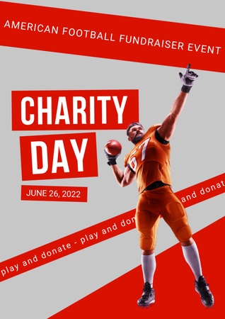 Charity American Football Game Poster A3 Design Template