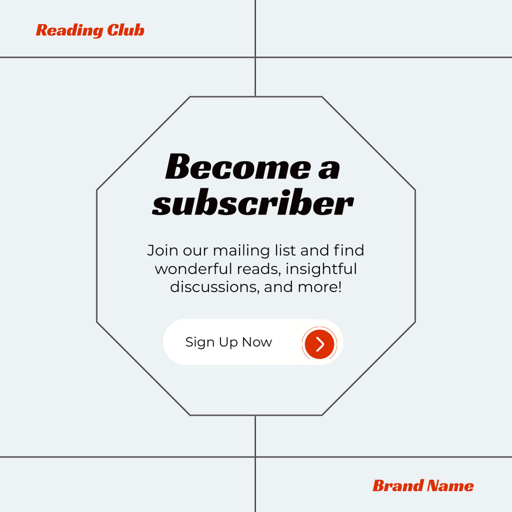 Reading Club Notification Instagram Design Template