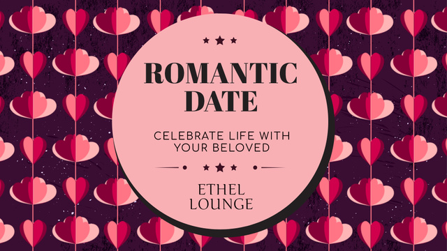 Designvorlage Romantic Date garland with Hearts for Valentine's Day für Full HD video