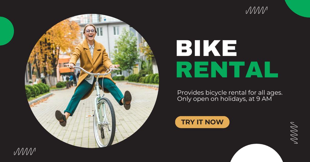 Urban Bicycles for Fun and Active Leisure Facebook AD tervezősablon