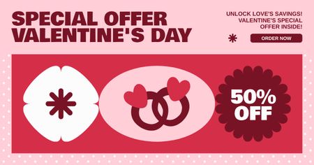 Special Offer on Valentine's Day Facebook AD Design Template