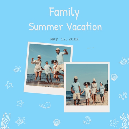 családi nyaralás Instagram tervezősablon