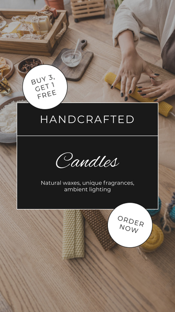 Sale of Exclusive Handmade Wax Candles Instagram Story Modelo de Design