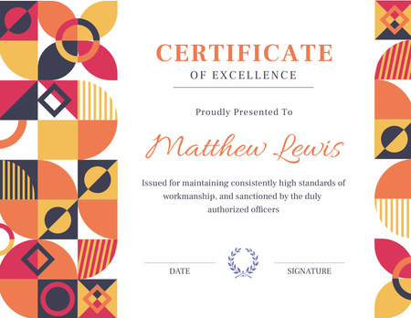 Designvorlage Diploma of Excellence für Certificate
