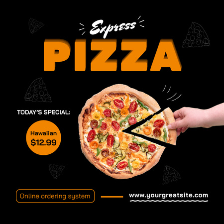 Savory Pizza With Fixed Price Offer Animated Post Šablona návrhu