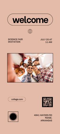 Science Fair Announcement on Beige Invitation 9.5x21cm Modelo de Design
