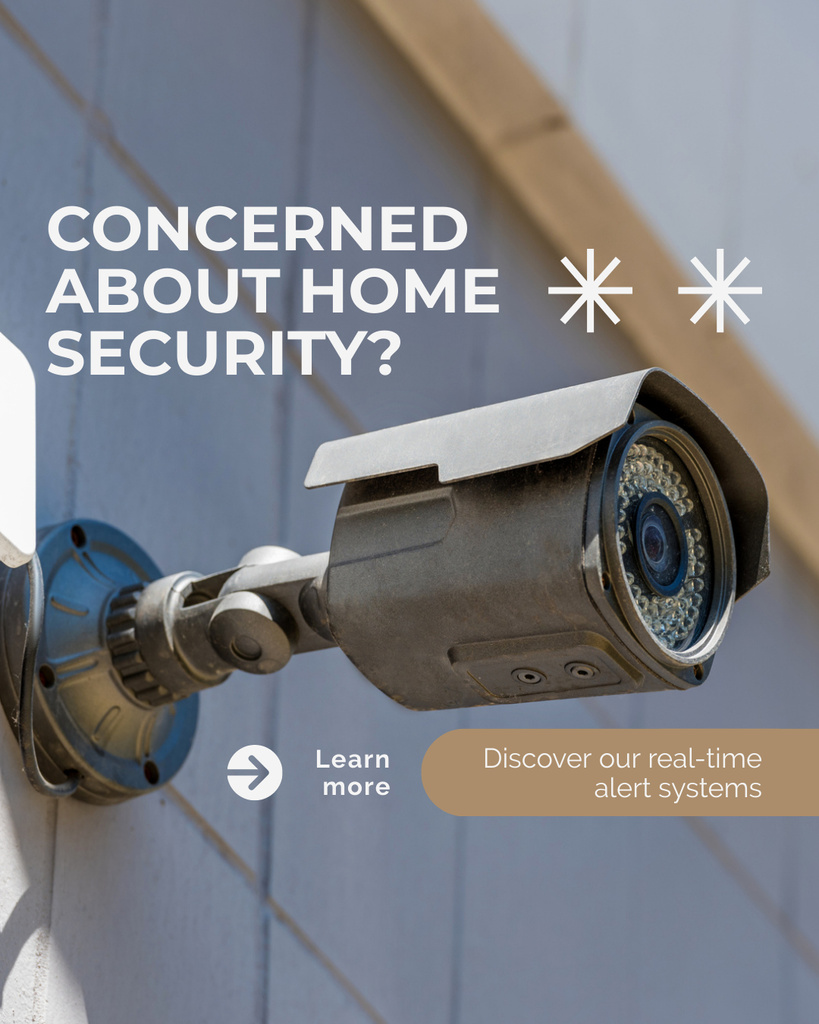 Home Security Cameras for Outdoor Space Instagram Post Verticalデザインテンプレート