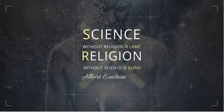 Citation about science and religion Twitter Design Template