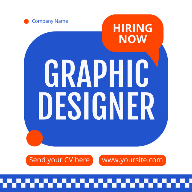 Designvorlage Graphic Designer to Hire Now für LinkedIn post