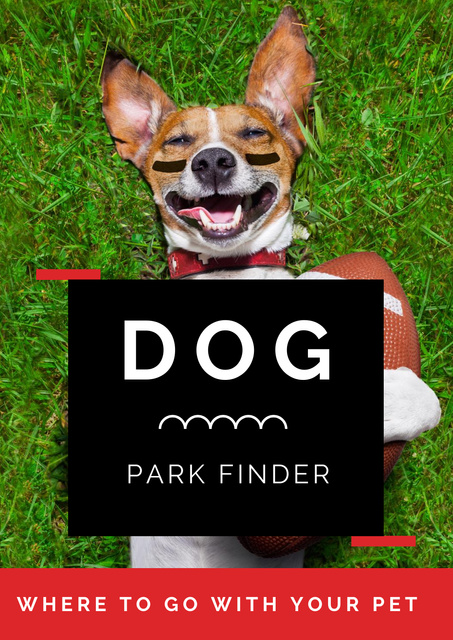 Designvorlage Cute Dog in sunglasses in Park für Poster